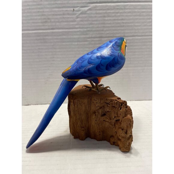 Vintage Brazilian Hand- Crafted Parrot 11" Marked - Picture 9 of 16